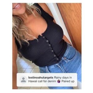 Women's Button-Front Waffle Tank Top - Wild Fable